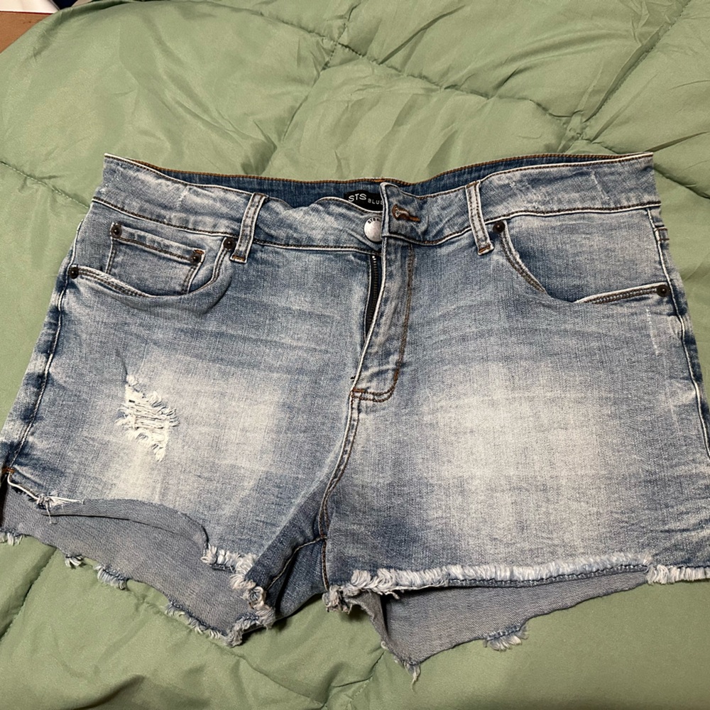 STS Blue Denim Distressed Women Shorts